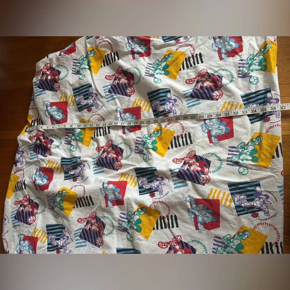 Vintage Disney Team Mickey Mouse Full-Size Cotton Flannel Sheet